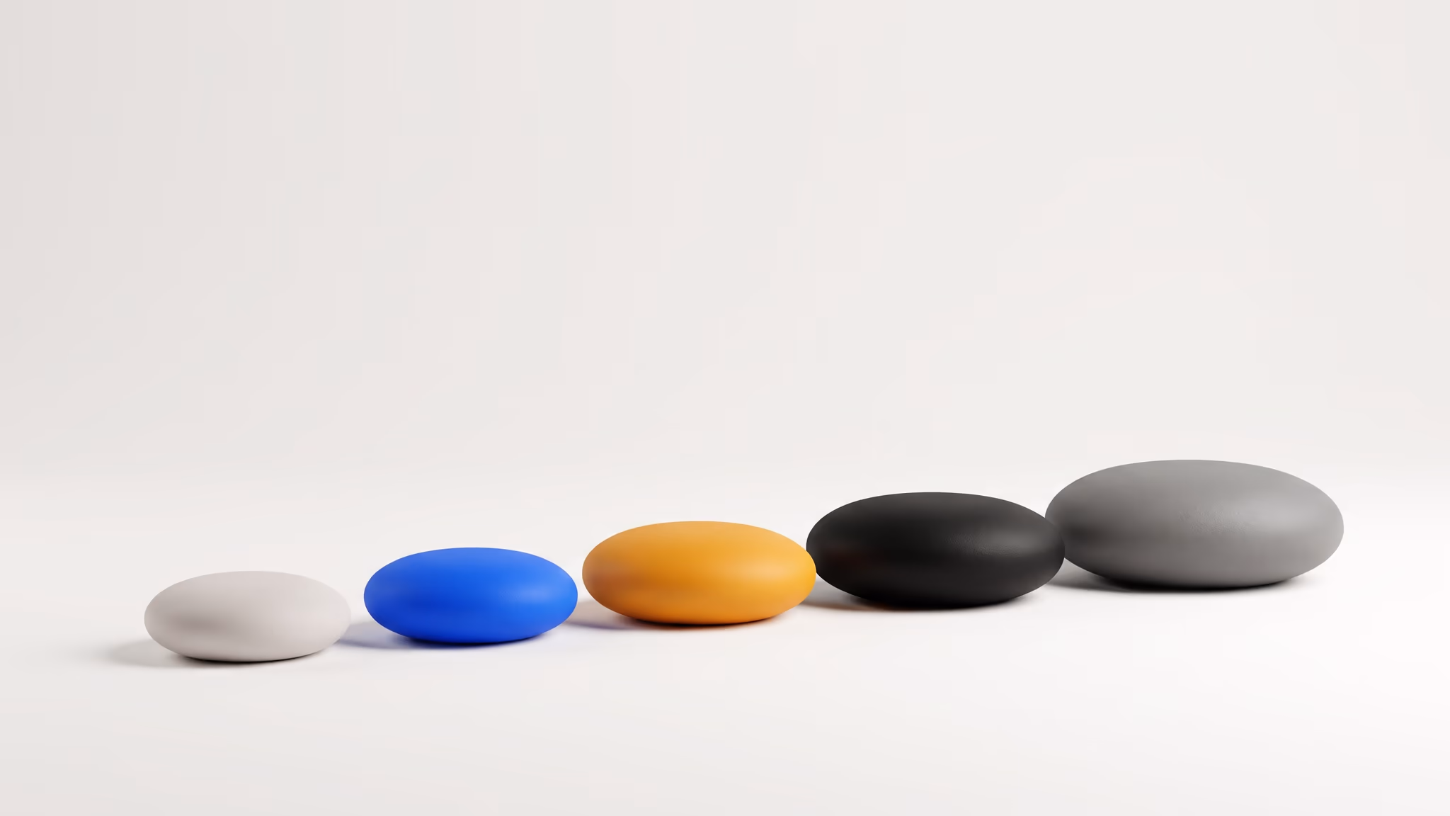 Five stones ascending in sequence — the 5 Stones Growth Systems palette